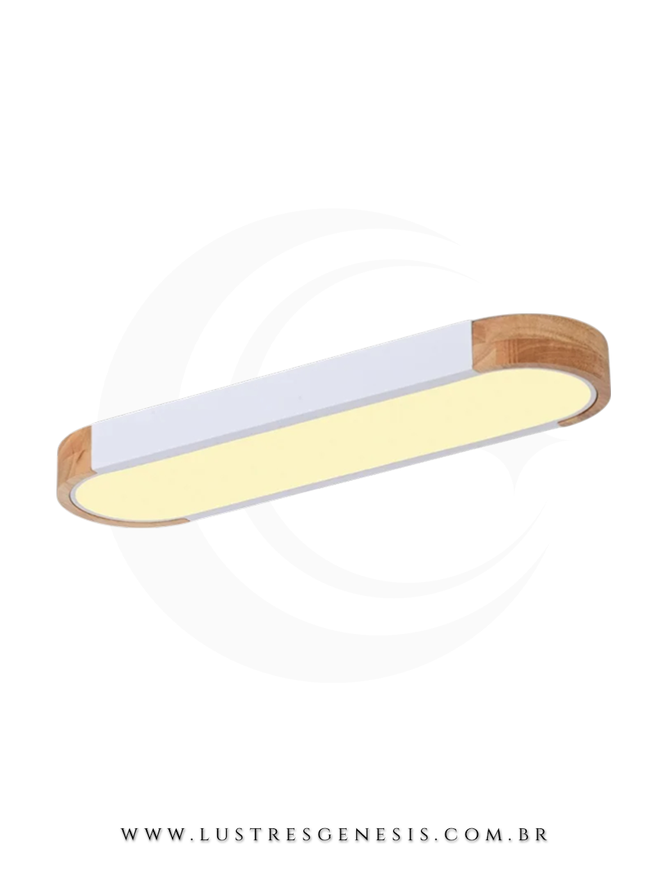 Plafon LED Linear Moderno 50cm Preto com Madeira Luminaria de Teto para Cozinha Corredor Lavabo Area Gourmet Bancada de Cozinha e Lavanderia